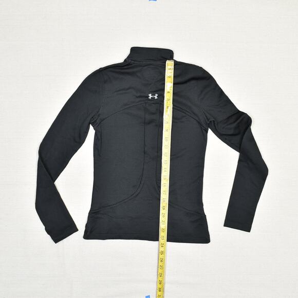 Under Armour Women 1/4 Zip Pullover Sweatshirt Polyester Black M Fitted Coldgear - Picture 5 of 8